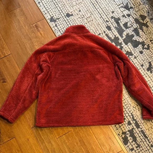 L.L. Bean Men's half Zip-Up Sherpa Fleece Sweater in Rich Coral / Rust XL‎ - Picture 12 of 12